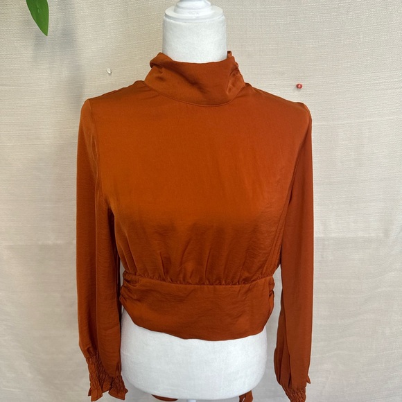 Open Edit Tops - Elegant Rust Orange Women's Blouse
